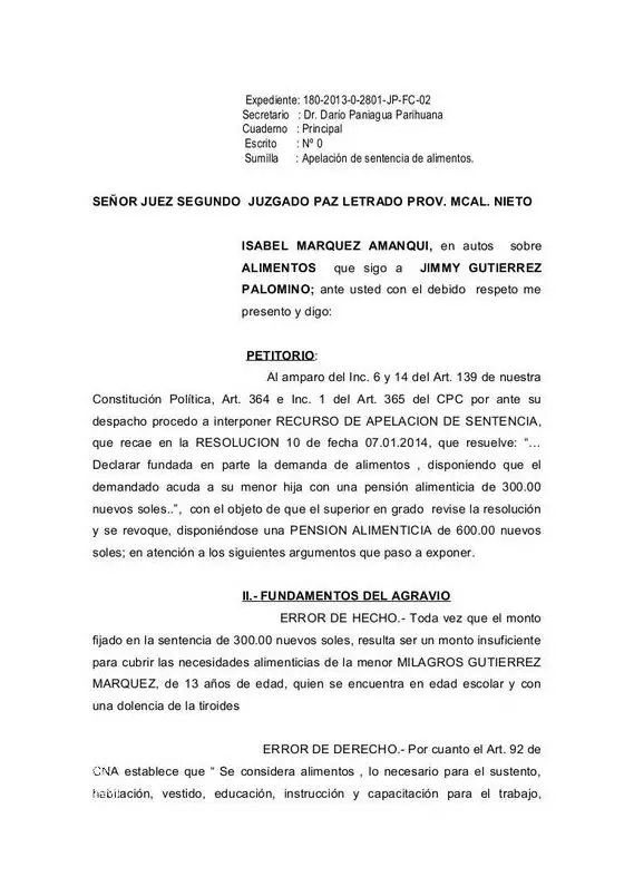 ¡Alerta! Juicio Por Alimentos En Perú - Octubre 2024 - CeficPeru.org