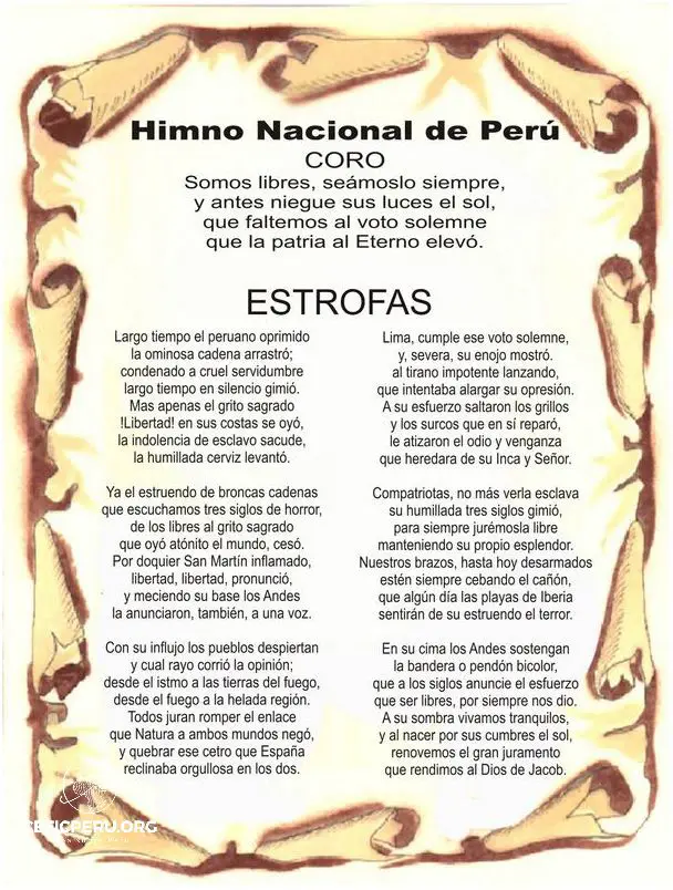 ¡Descubre las Estrofas Del Himno Nacional Del Peru!