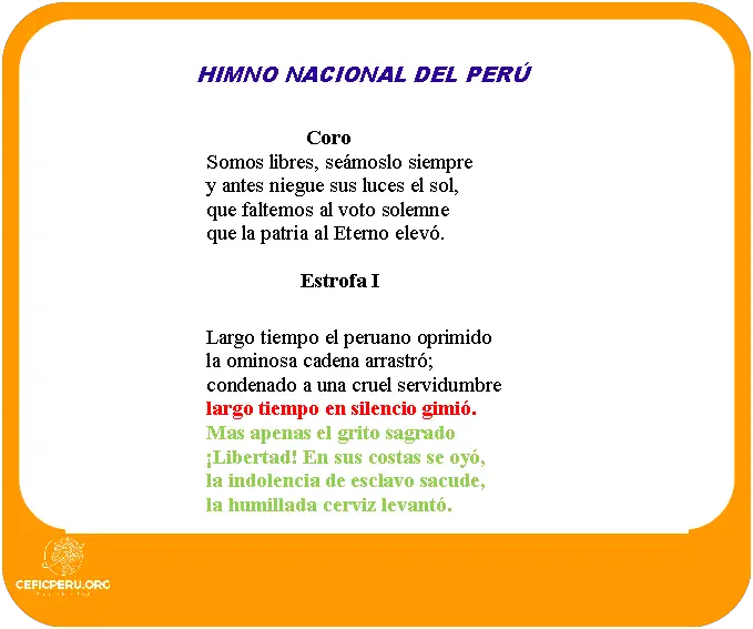 ¡Escucha el Himno Nacional del Perú en Inglés!