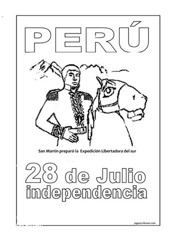 Imprime y Colorea la Independencia del Peru.