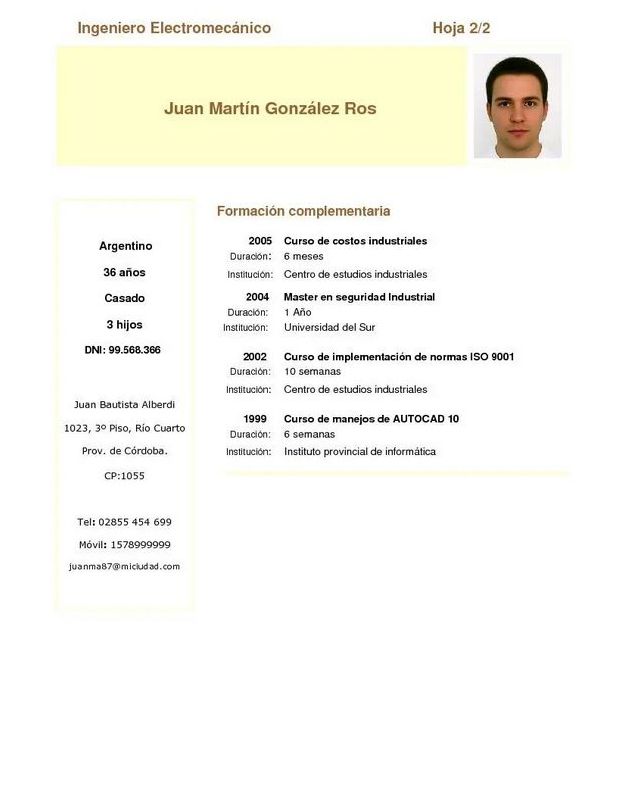 ¡Descarga Gratis el Modelo De Curriculum Vitae Simple Peru!