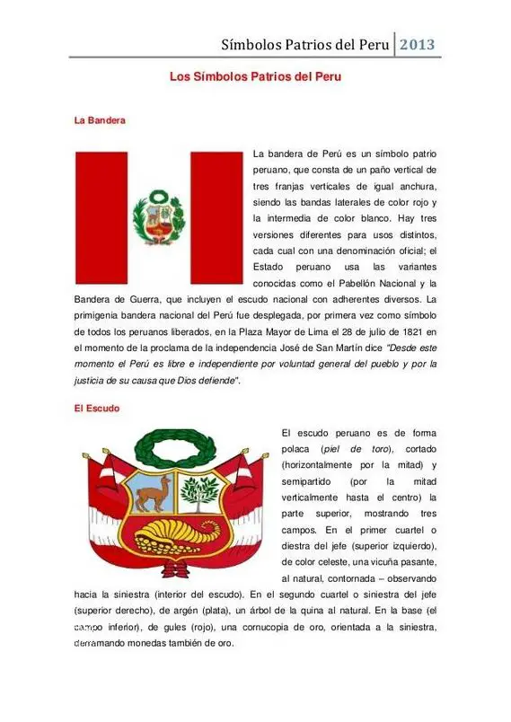 Descubre El Mapa Conceptual De Los Simbolos Patrios Del Peru!