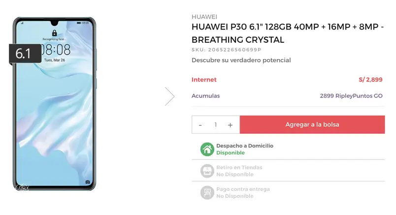 ¡Llega el Huawei P30 Lite a Perú!